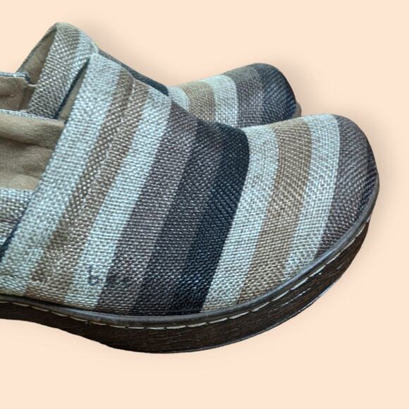 B.O.C. Born Concepts Brown Stripe Fabric Slip On Clog BOC Shoes Womens 6.5 - Picture 2 of 7